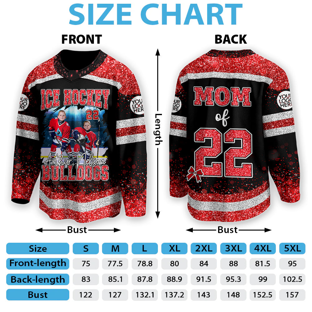 Custom Photo Ice Hockey Jersey For Ice Hockey Lovers - Personalized Ice Hockey Shirt Ice Hockey Mom Grandma Sport Family Lovers T1807 Hv01
