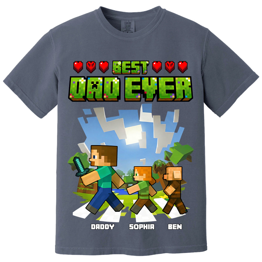 DadCraft Best Dad Ever, Personalized DadCraft Shirt With Kids Name, Gifts For Dad, For Father's Day MI209 VH01