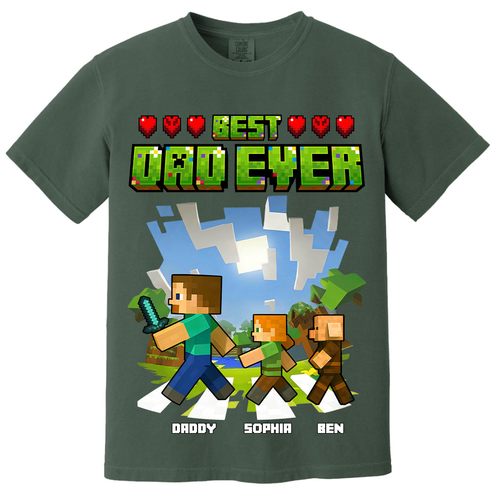 DadCraft Best Dad Ever, Personalized DadCraft Shirt With Kids Name, Gifts For Dad, For Father's Day MI209 VH01
