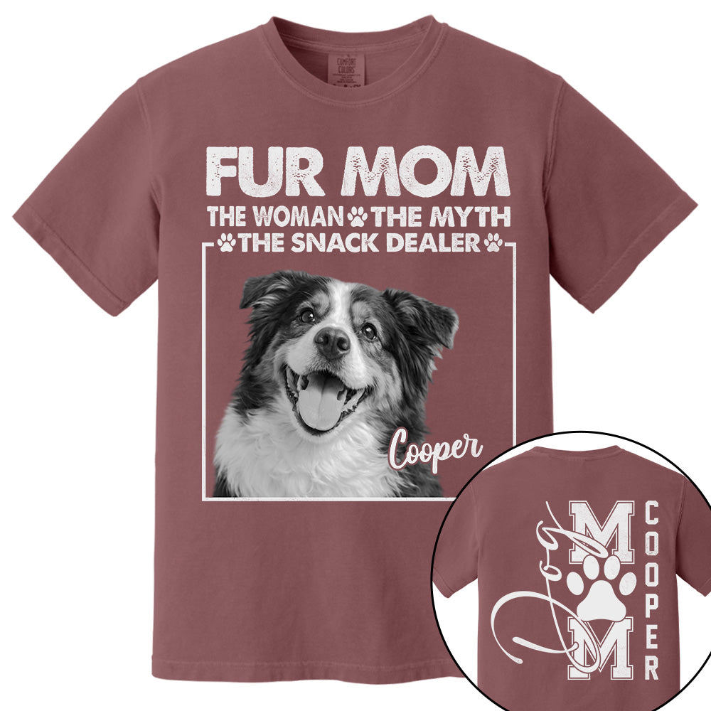 Personalied Fur Mom The Woman The Myth The Snack Dealer Shirt, Dog Mom Shirt, Gift For Dog Lovers T1807