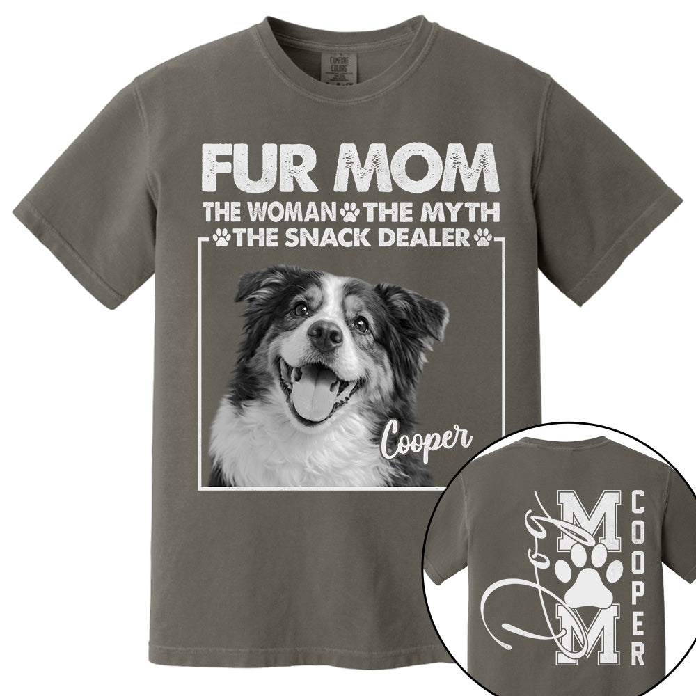 Personalied Fur Mom The Woman The Myth The Snack Dealer Shirt, Dog Mom Shirt, Gift For Dog Lovers T1807