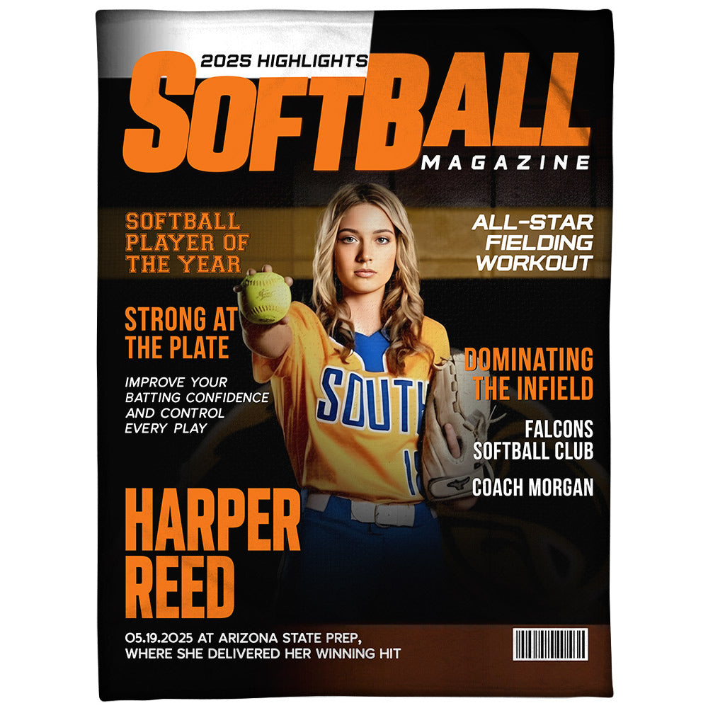 Personalized Softball Blanket - Gifts For Softball Player