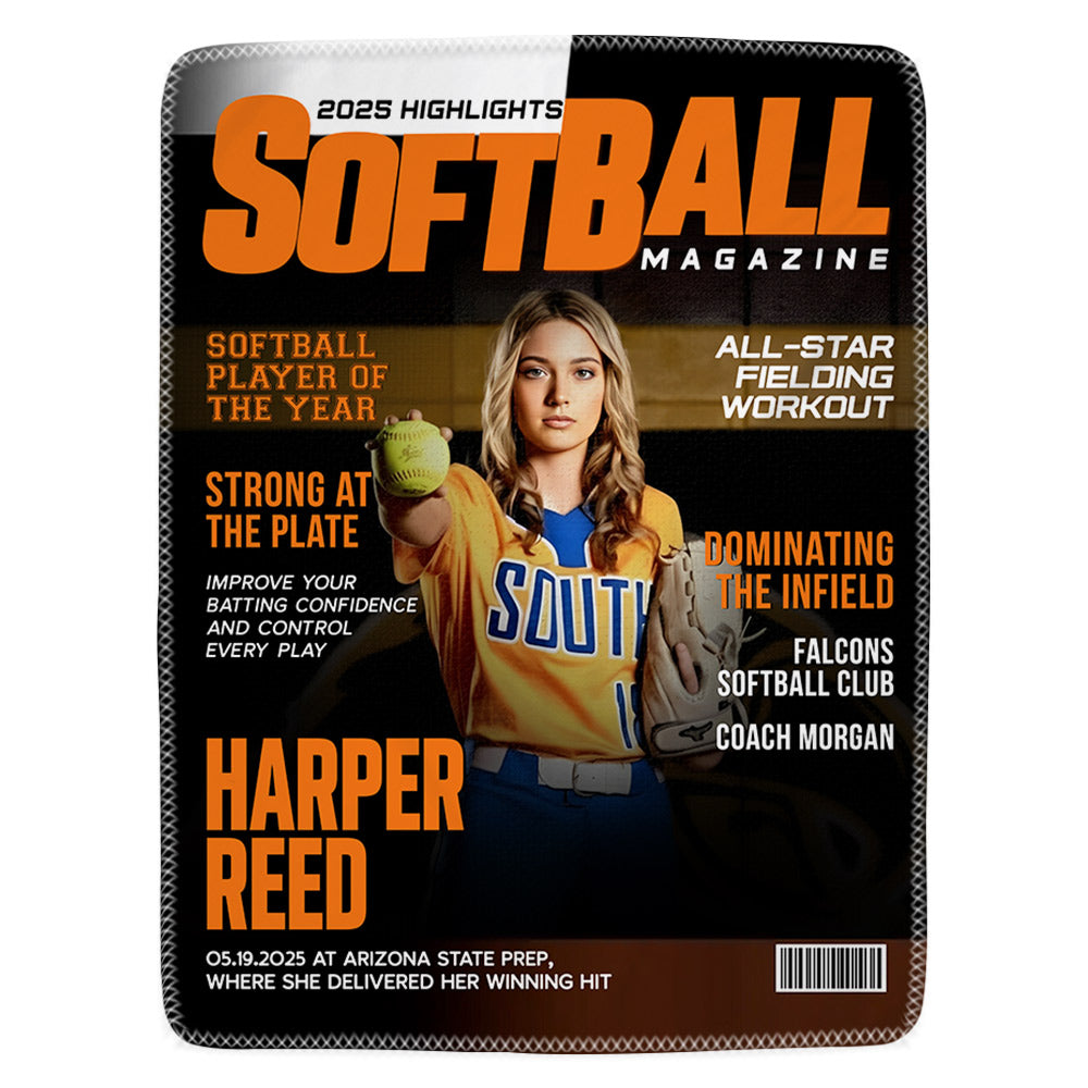 Personalized Softball Blanket - Gifts For Softball Player