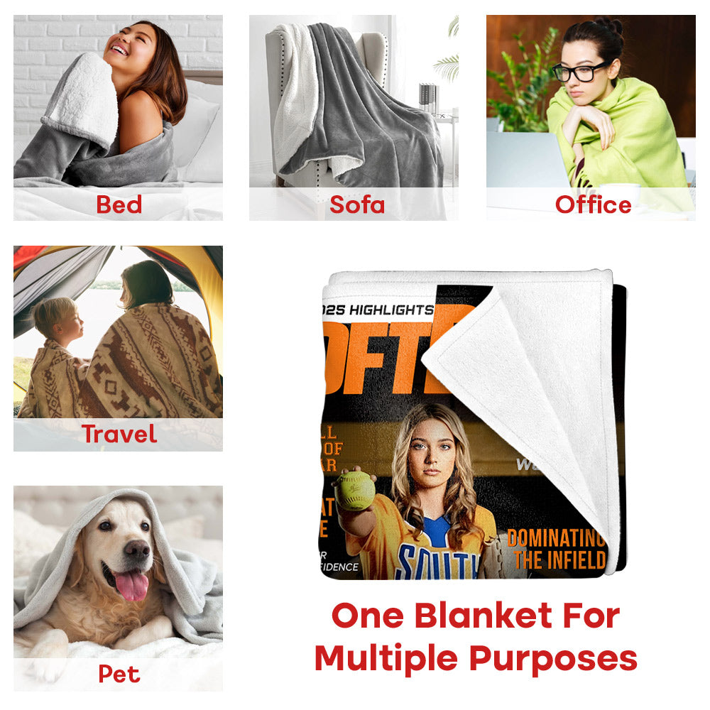 Personalized Softball Blanket - Gifts For Softball Player
