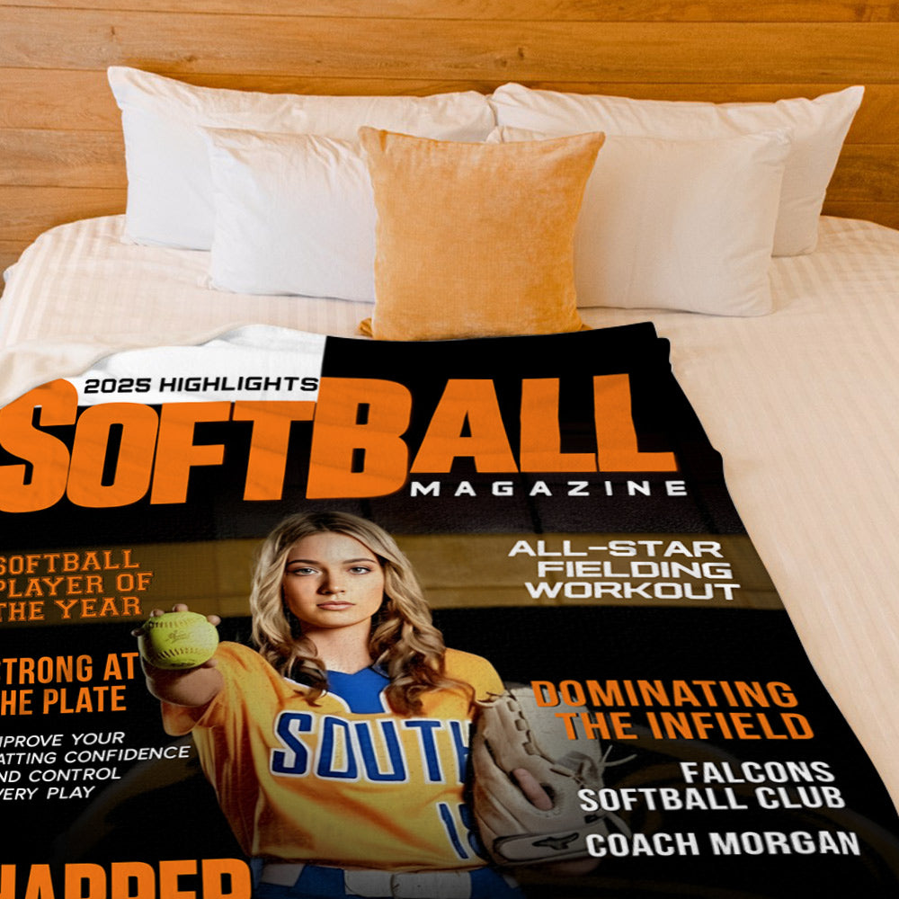 Personalized Softball Blanket - Gifts For Softball Player