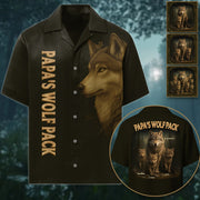 Custom Papa Wolf Pack All Over Print Shirt, Custom Grandpa With Kids Names Pt99