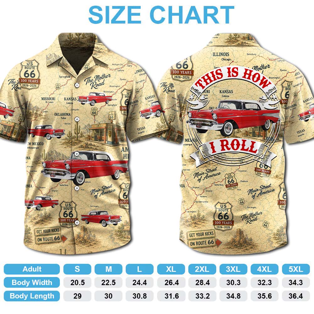 Celebrate 100 Years of Road Route 66 - This Is How I Roll - Custom Vehicle Photo Upload Car Route 66 Hawaiian Shirt A2110 Pt99