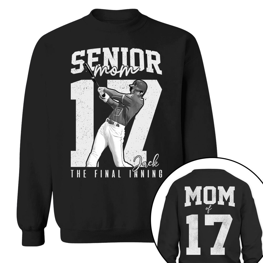 Senior Football Mom Shirt, The Final Inning, Custom Photo Player Football Mom Shirt, Senior Football Mom Gift T1807 T24
