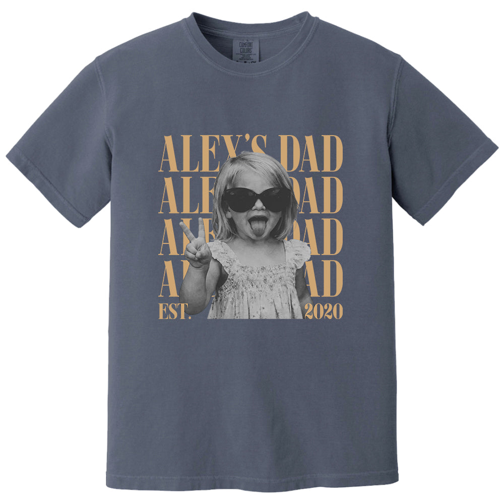 Custom Dad Vintage Photo Shirt: Personalized Fathers Day Shirt With Kids Photo, Funny Dad Shirt, Best Dad Ever Shirt, New Dad Gift VH01