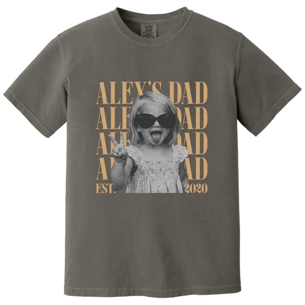 Custom Dad Vintage Photo Shirt: Personalized Fathers Day Shirt With Kids Photo, Funny Dad Shirt, Best Dad Ever Shirt, New Dad Gift VH01
