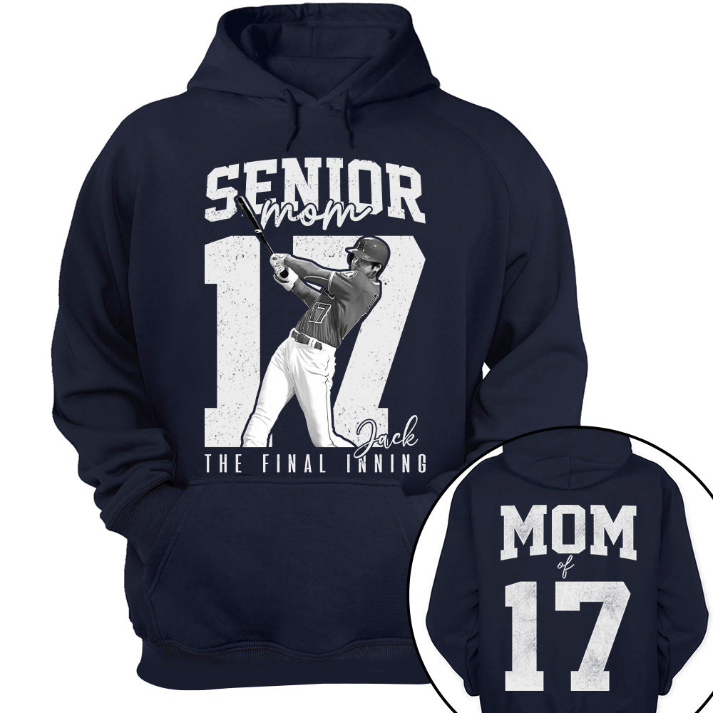 Senior Football Mom Shirt, The Final Inning, Custom Photo Player Football Mom Shirt, Senior Football Mom Gift T1807 T24