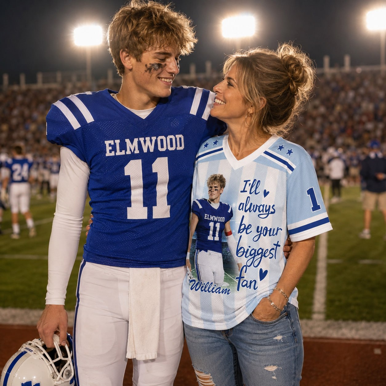 I'll Always Be Your Biggest Fan, Personalized Football Jersey, Custom Photo Gift For Football Lovers For Sport Family Vr1 T1807 Pt99