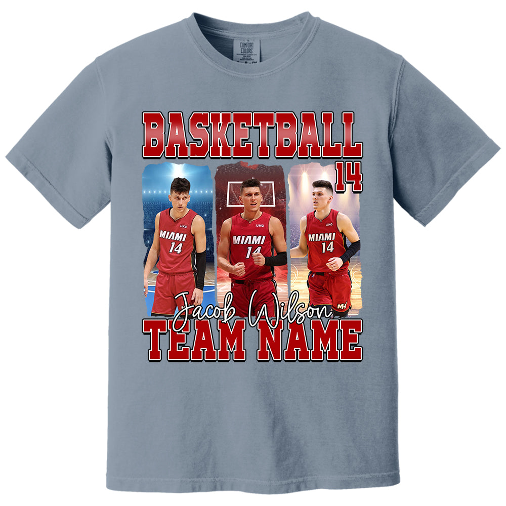 Personalized Basketball Shirt, Custom Photo And Team Name For Basketball Mom Sport Family Na02
