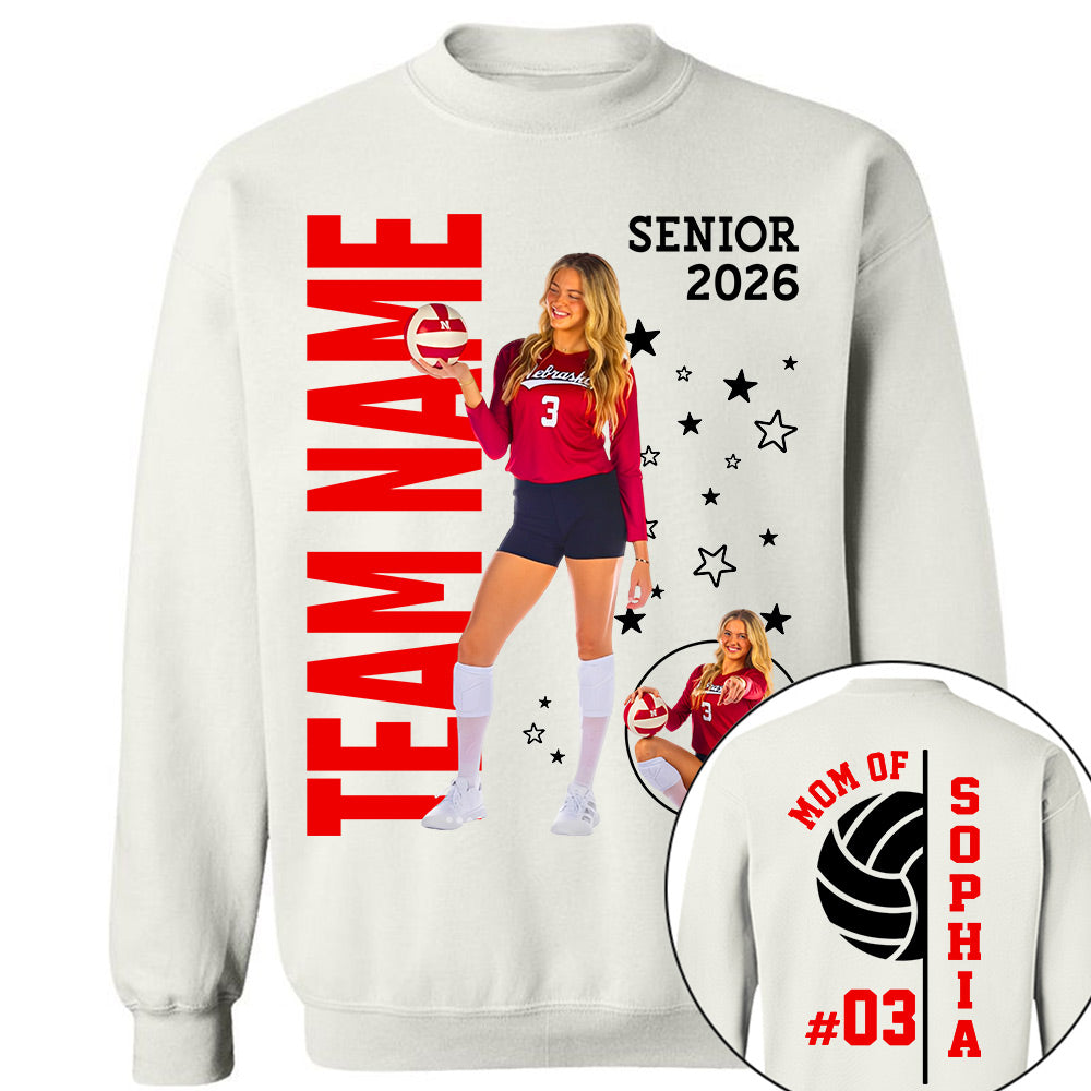 Custom Volleyball Mom Shirt, Personalized Photo TShirt, Volleyball Season Game Day Tops NA04