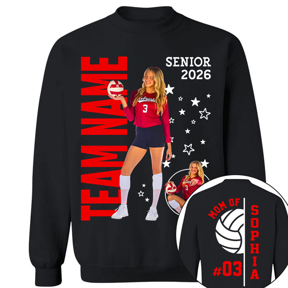 Custom Volleyball Mom Shirt, Personalized Photo TShirt, Volleyball Season Game Day Tops NA04