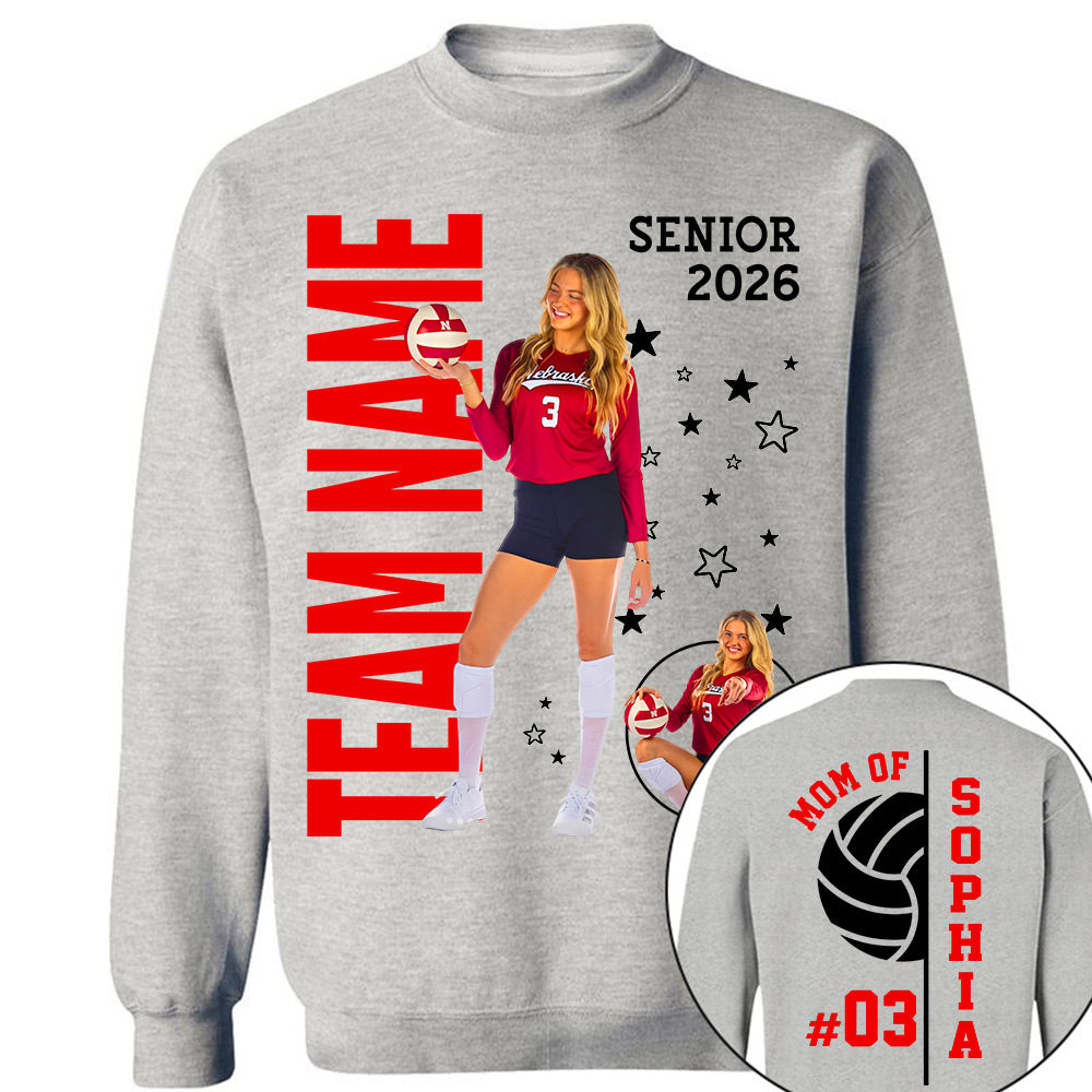 Custom Volleyball Mom Shirt, Personalized Photo TShirt, Volleyball Season Game Day Tops NA04