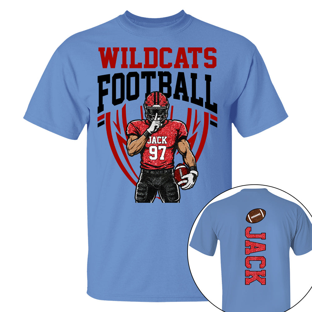 Custom Football Team Name & Number Shirt Football Mom Shirt Football Team Shirt Game Day Shirt Gift for Mom High School Football Cheer Shirt
