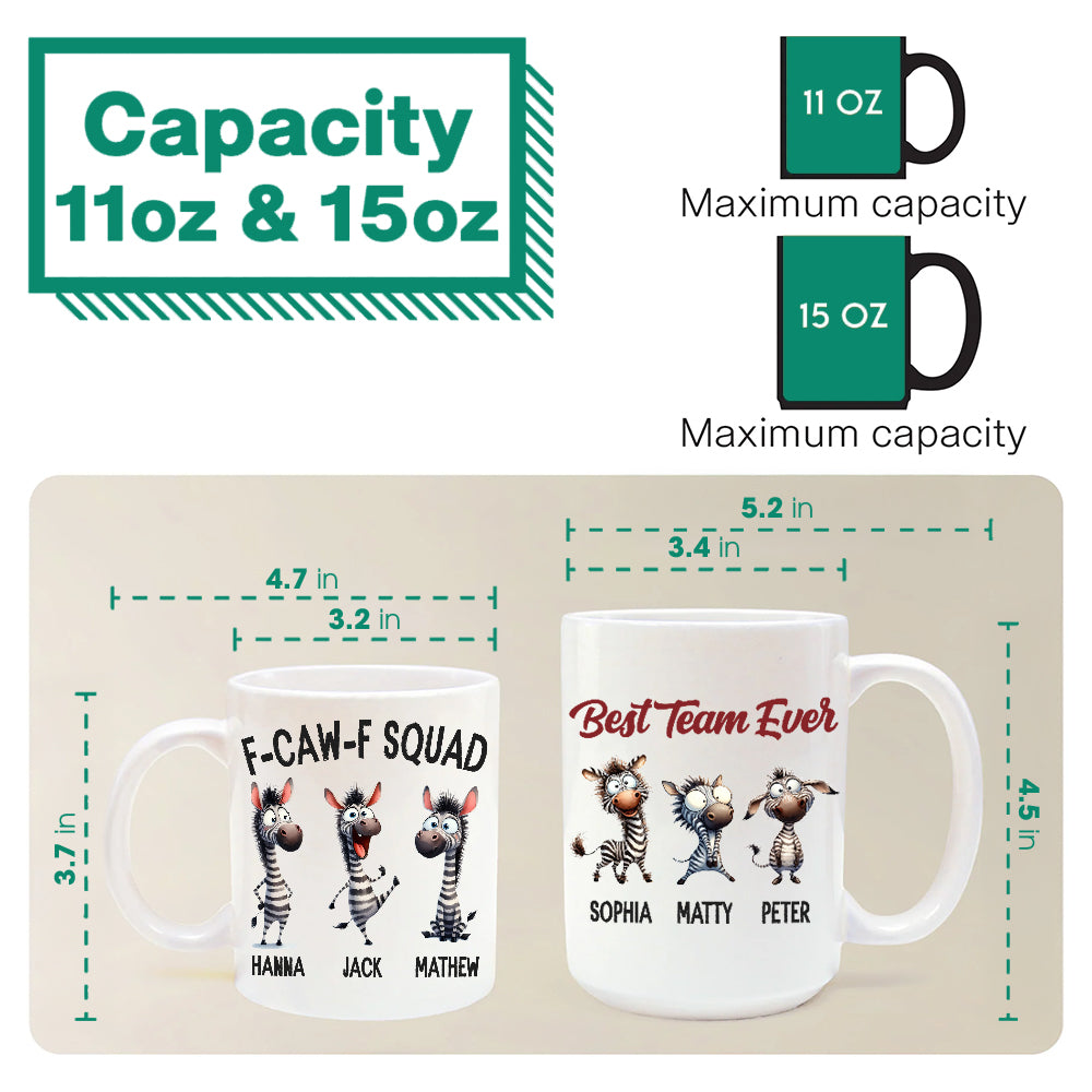 Best Team Ever Coffee Cup, Office Mug Gifts, Funny F-CAW-F Squad Coffee Mug, Corporate Christmas Gift, Employee Thank You Coffee Mug