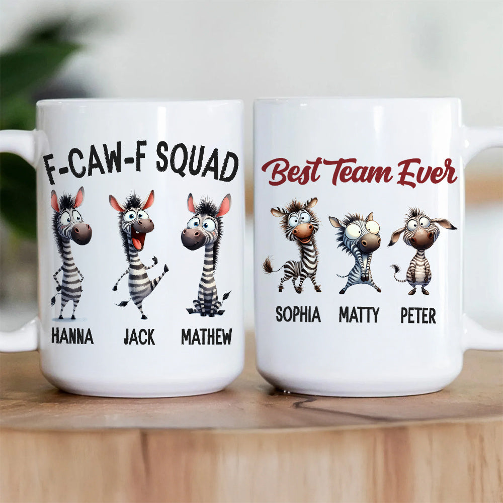 Best Team Ever Coffee Cup, Office Mug Gifts, Funny F-CAW-F Squad Coffee Mug, Corporate Christmas Gift, Employee Thank You Coffee Mug