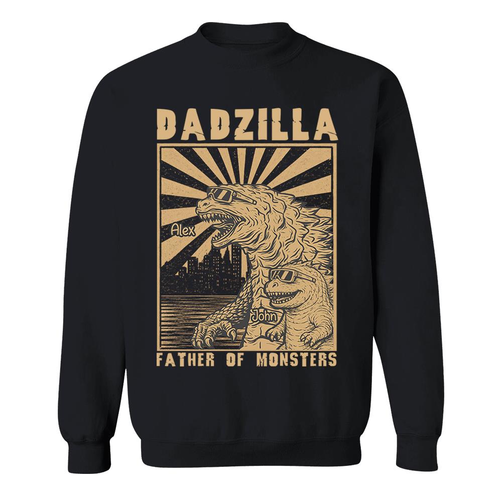 Dadzilla Father Of Monsters Personalized Dadzilla T-Shirt Father Day Gifts for Dad Funny Papa Tshirt Cool Daddy Dinosaur Tee Na02 Nh00