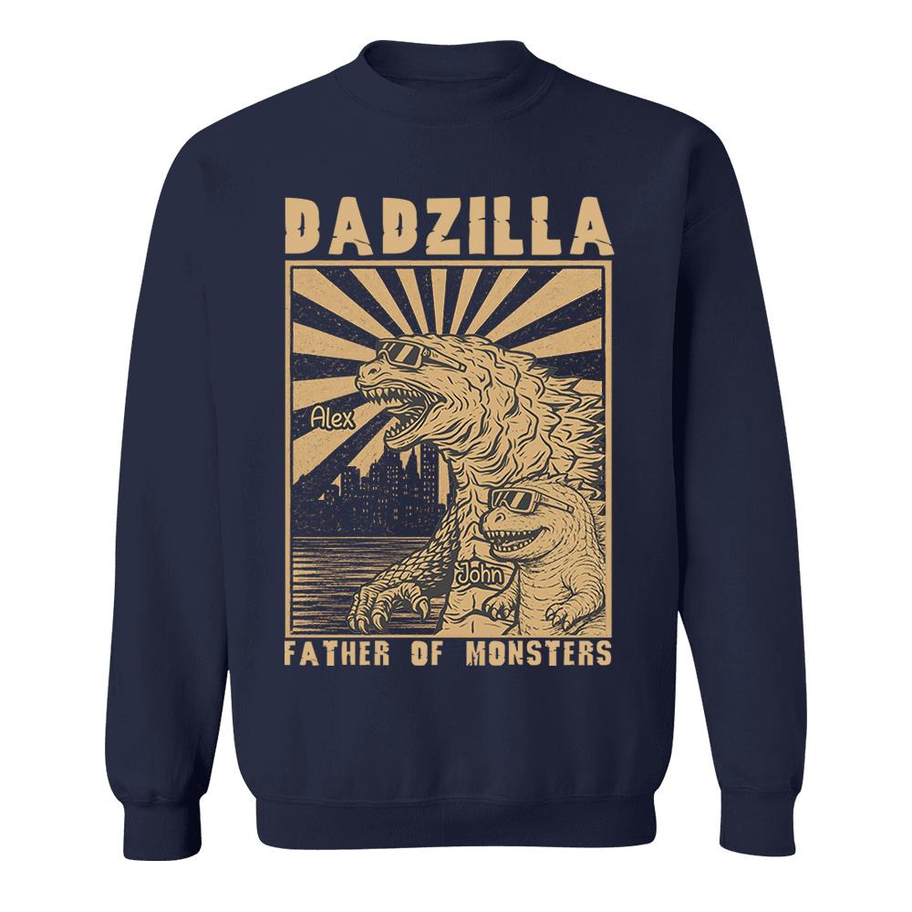 Dadzilla Father Of Monsters Personalized Dadzilla T-Shirt Father Day Gifts for Dad Funny Papa Tshirt Cool Daddy Dinosaur Tee Na02 Nh00