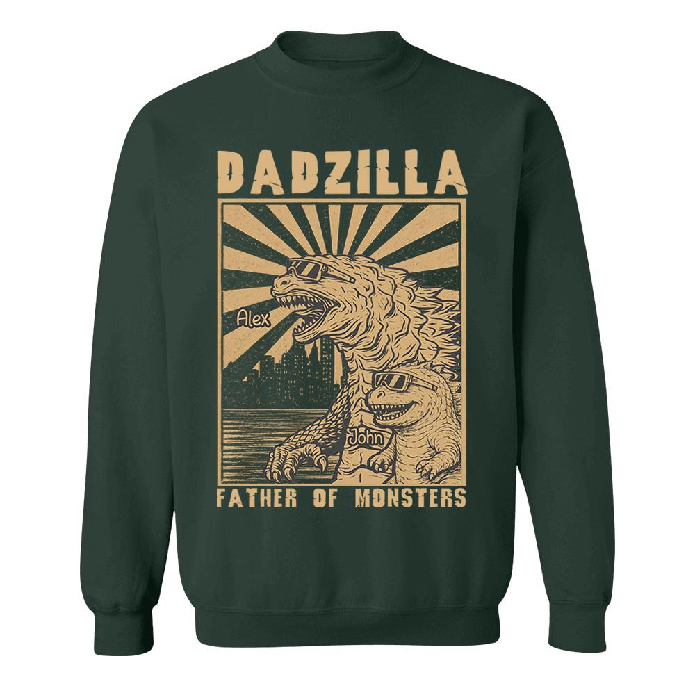Dadzilla Father Of Monsters Personalized Dadzilla T-Shirt Father Day Gifts for Dad Funny Papa Tshirt Cool Daddy Dinosaur Tee Na02 Nh00