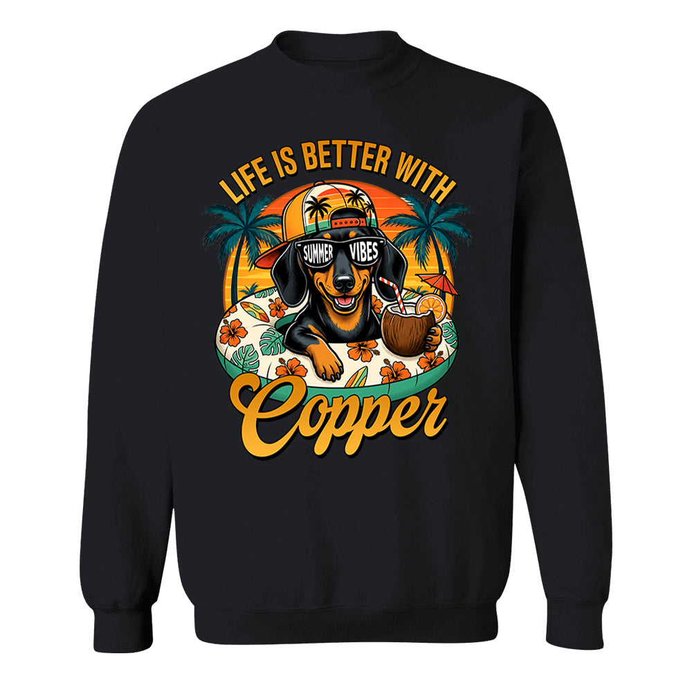 Life Is Better With A Dog, Custom Upload Photo Funny Summer Beach Vacation Shirt T1807 Pt99