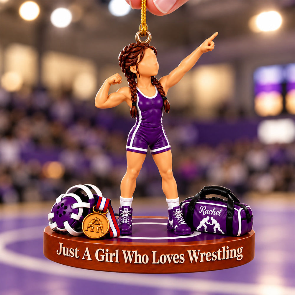 Just A Girl Who Loves Wrestling - Personalized Christmas Ornament For Wrestling Player Wrestling Team NA04 NV01 KL07