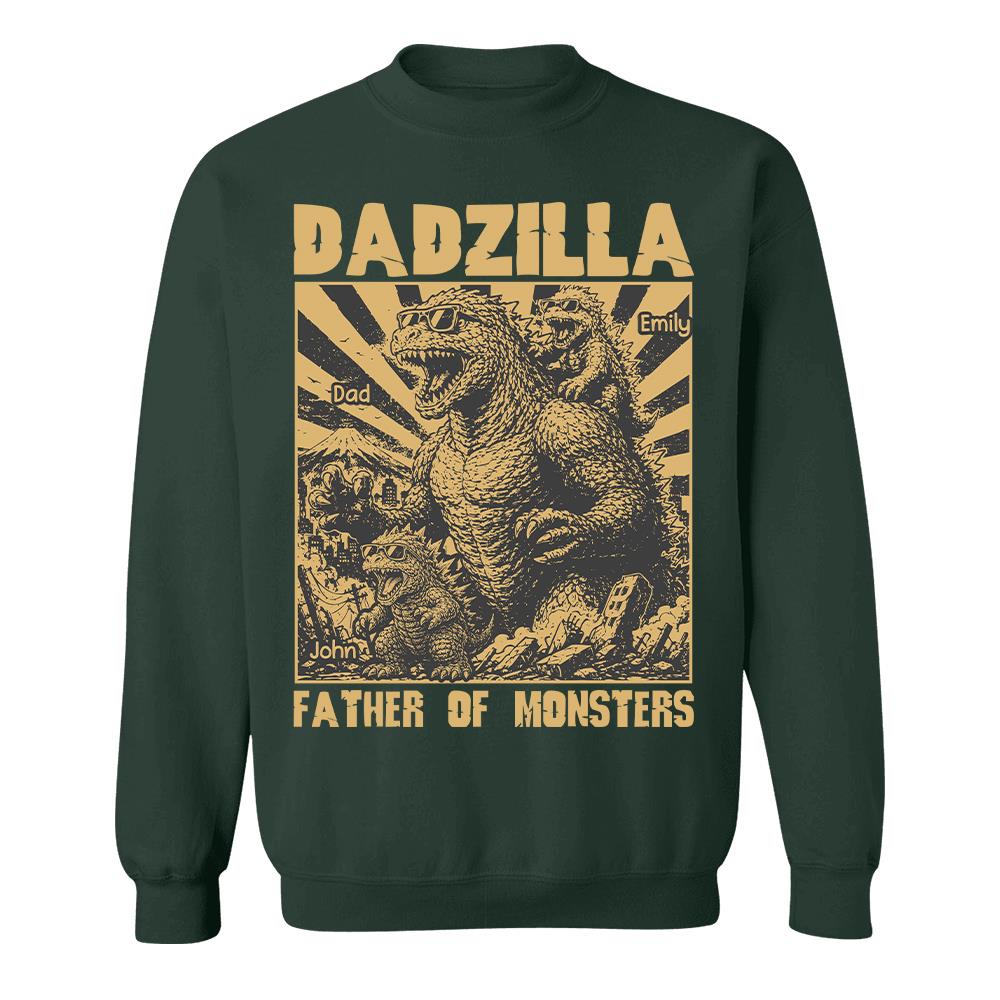 Personalized Dadzilla T-Shirt Father Day Gifts for Dad Funny Papa Tshirt Cool Daddy Dinosaur Tee Vr2
