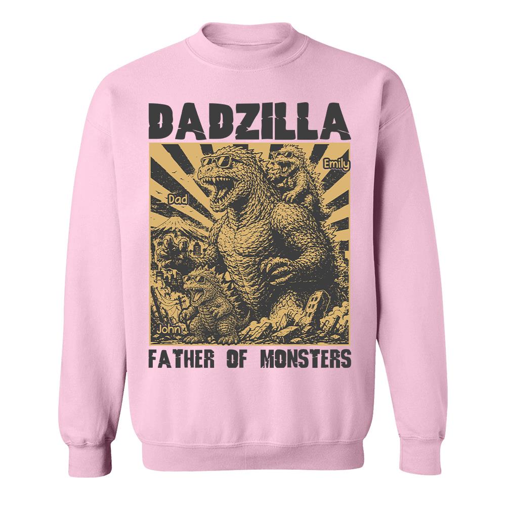 Personalized Dadzilla T-Shirt Father Day Gifts for Dad Funny Papa Tshirt Cool Daddy Dinosaur Tee Vr2