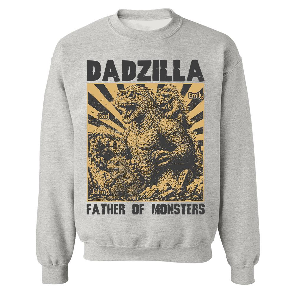 Personalized Dadzilla T-Shirt Father Day Gifts for Dad Funny Papa Tshirt Cool Daddy Dinosaur Tee Vr2
