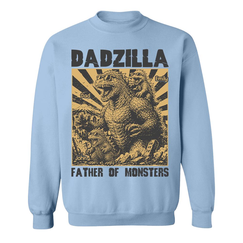 Personalized Dadzilla T-Shirt Father Day Gifts for Dad Funny Papa Tshirt Cool Daddy Dinosaur Tee Vr2