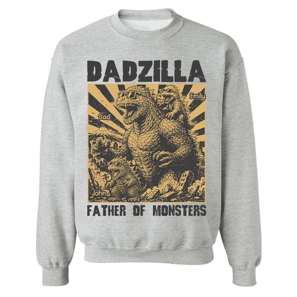 Personalized Dadzilla T-Shirt Father Day Gifts for Dad Funny Papa Tshirt Cool Daddy Dinosaur Tee Vr2