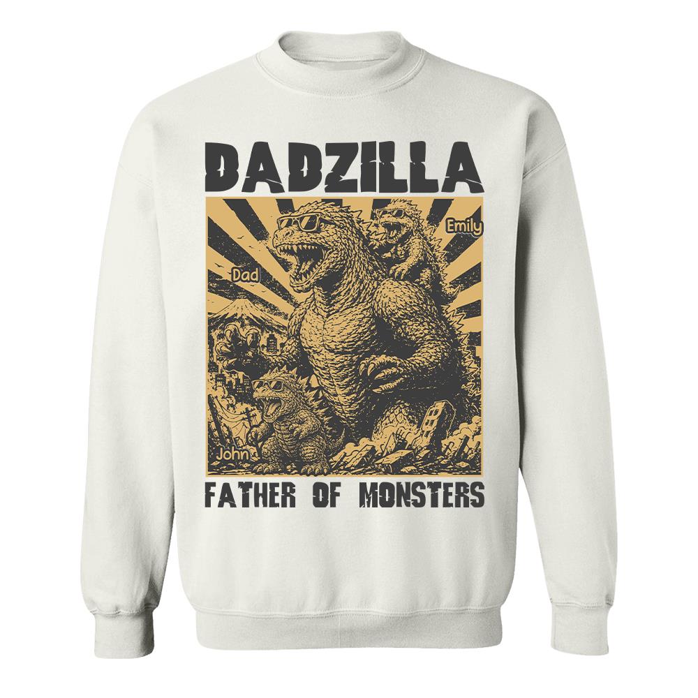 Personalized Dadzilla T-Shirt Father Day Gifts for Dad Funny Papa Tshirt Cool Daddy Dinosaur Tee Vr2