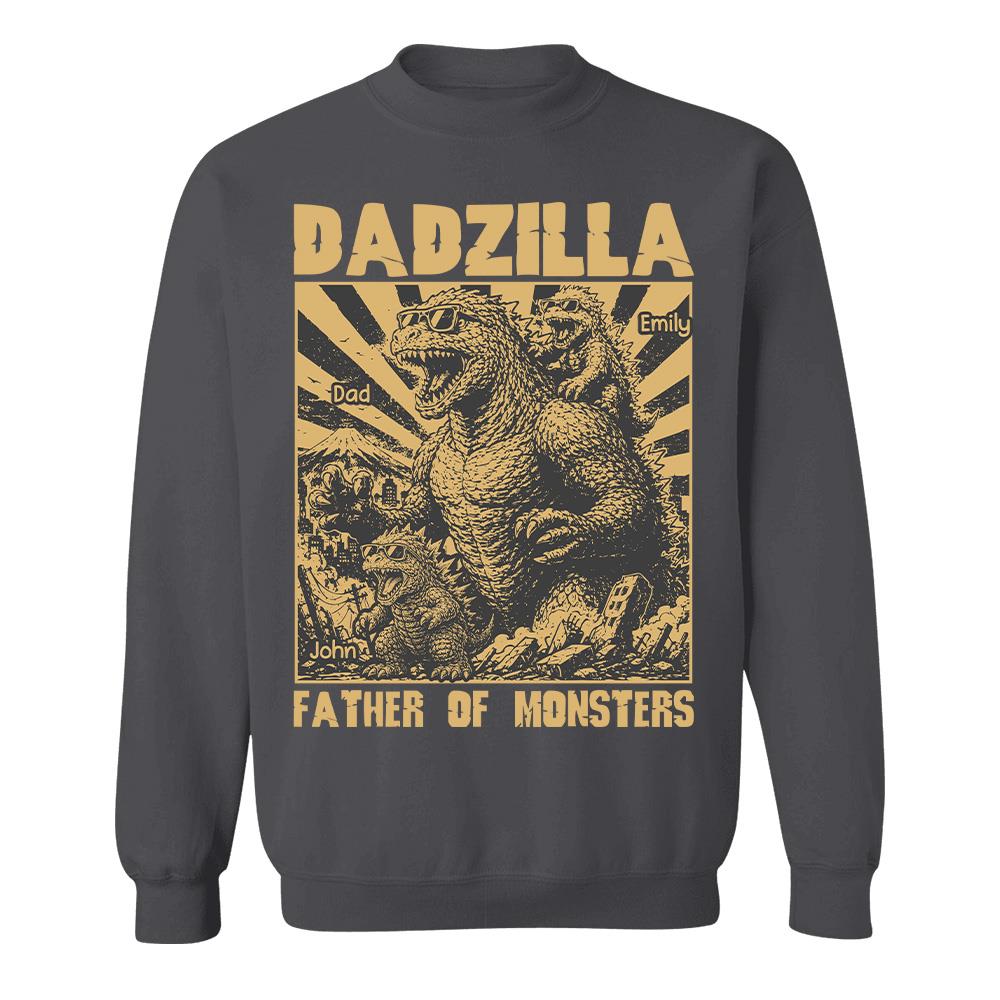 Personalized Dadzilla T-Shirt Father Day Gifts for Dad Funny Papa Tshirt Cool Daddy Dinosaur Tee Vr2