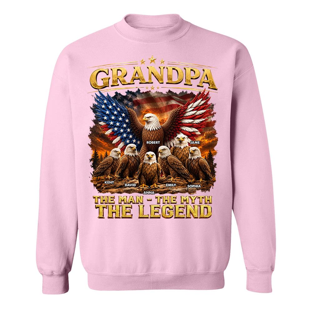 Grandpa Eagle - Personalized Shirt For Grandpa & Dad Vintage Shirt NA04 Hv01