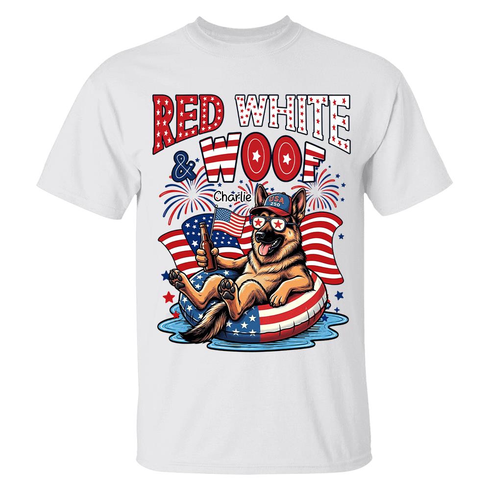 Red White Woof, Custom Photo Pet Shirt, America 250th Anniversary Gifts For Dog Cat Lovers, Dog Dad And Mom, Cat Owners T1807 Hv01