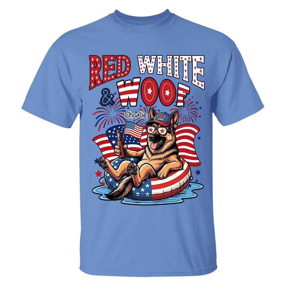 Red White Woof, Custom Photo Pet Shirt, America 250th Anniversary Gifts For Dog Cat Lovers, Dog Dad And Mom, Cat Owners T1807 Hv01