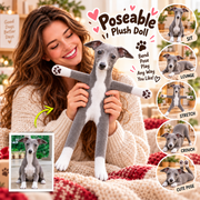 Personalized Greyhound Photo Pet Squishy Toy Poseable Plush Doll, Funny Gift For Dog Mom, Dad, Pet Lover T1807 T24 TL06