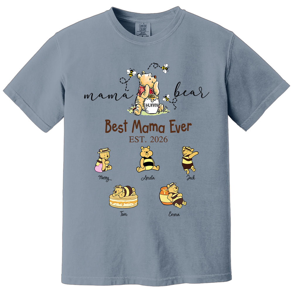 Mama Bear Best Mama Ever, Personalized Mama Bear Grandma Bear Est Shirt Sweatshirt, Gift For Mom Grandma, Gift For Mother's Day MI209