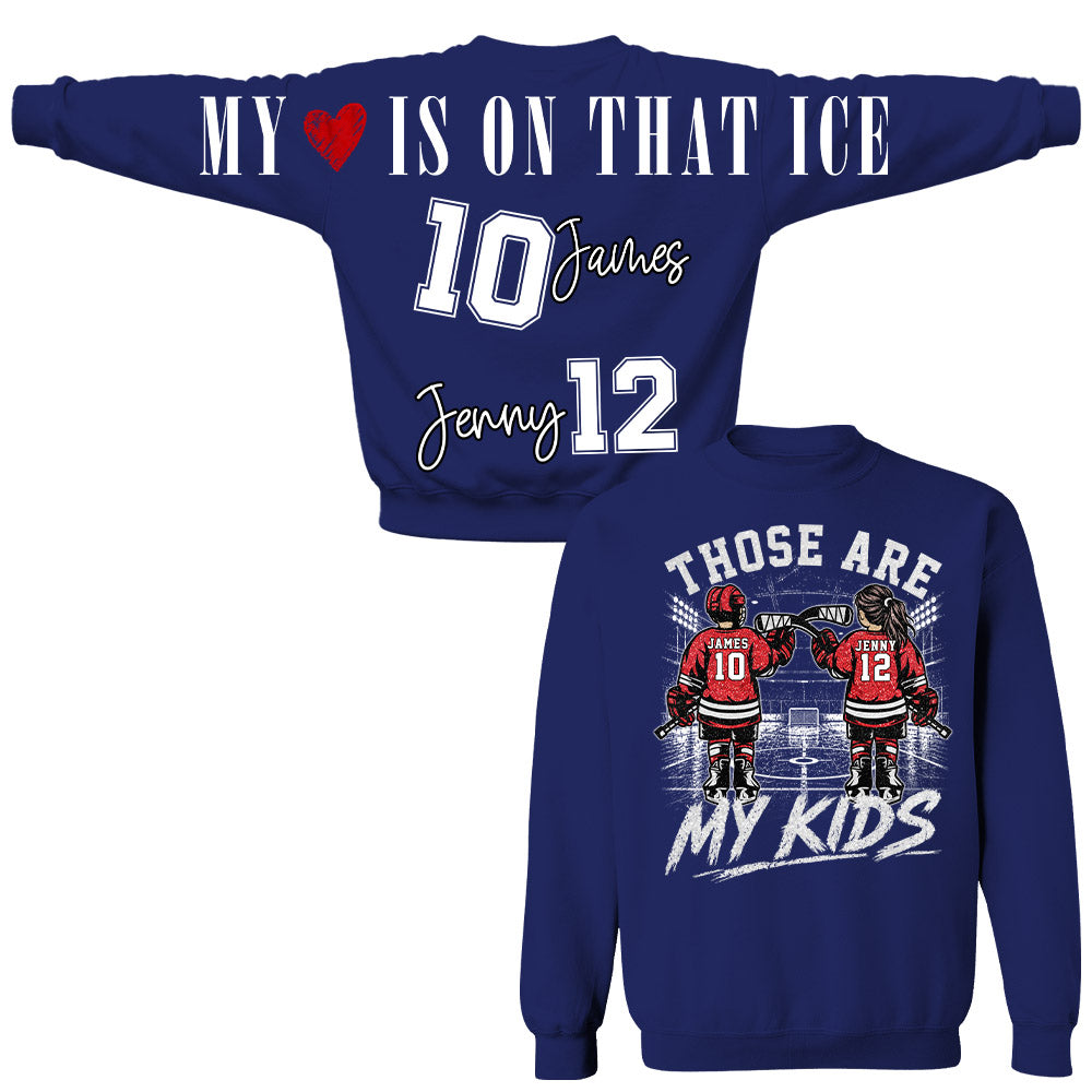 Personalized Those Are My Kids Ice Hockey Mom Shirt, Custom Sports Mom Gameday Shirt T1807 Nh00