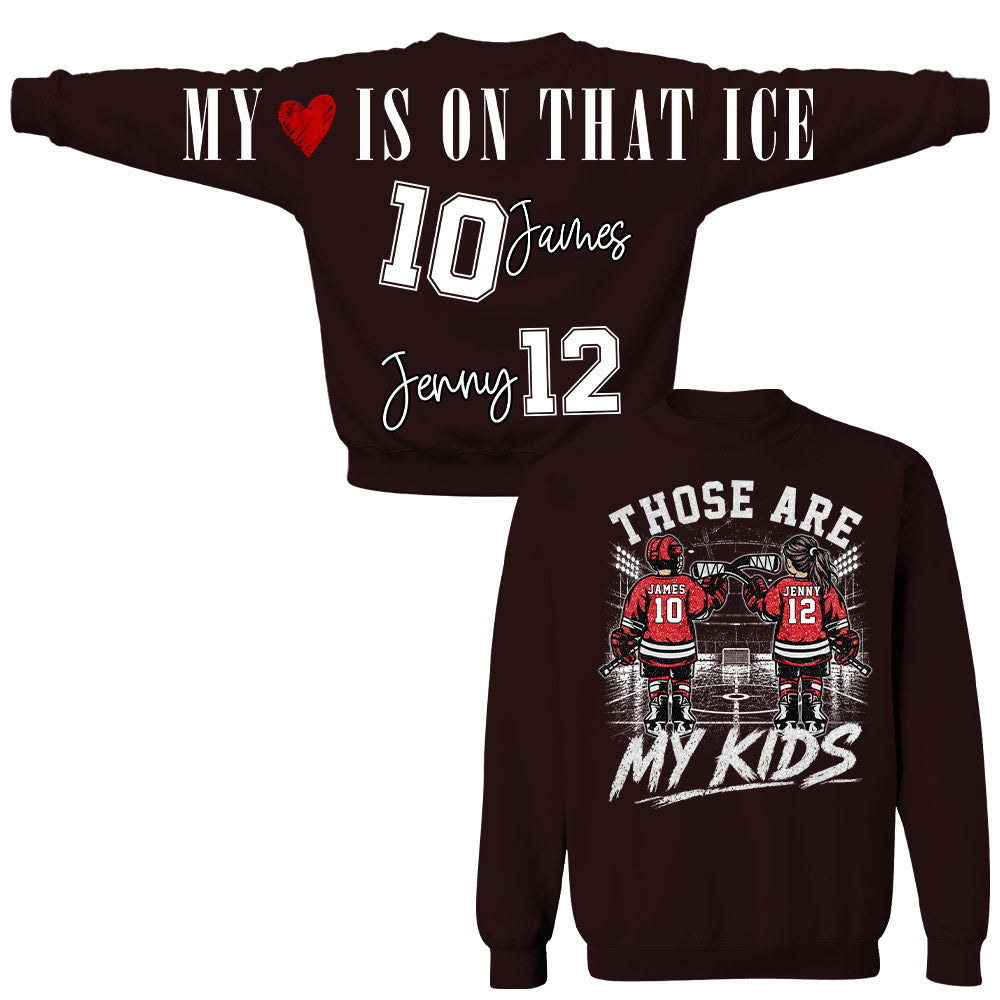 Personalized Those Are My Kids Ice Hockey Mom Shirt, Custom Sports Mom Gameday Shirt T1807 Nh00
