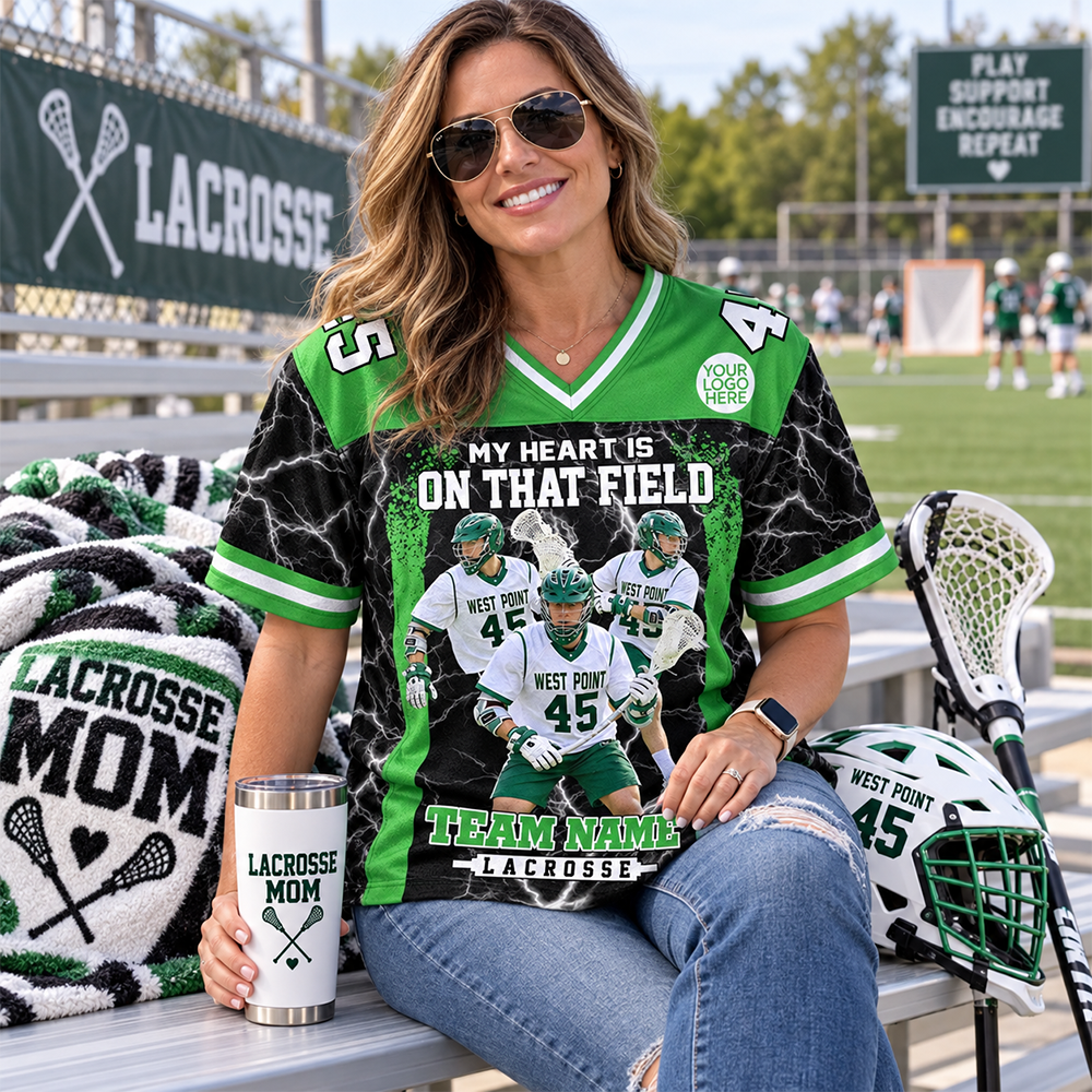 Custom My Heart Is On That Field Shirt, Lacrosse Shirt, Gift For Lacrosse Lovers L0411 Hv01