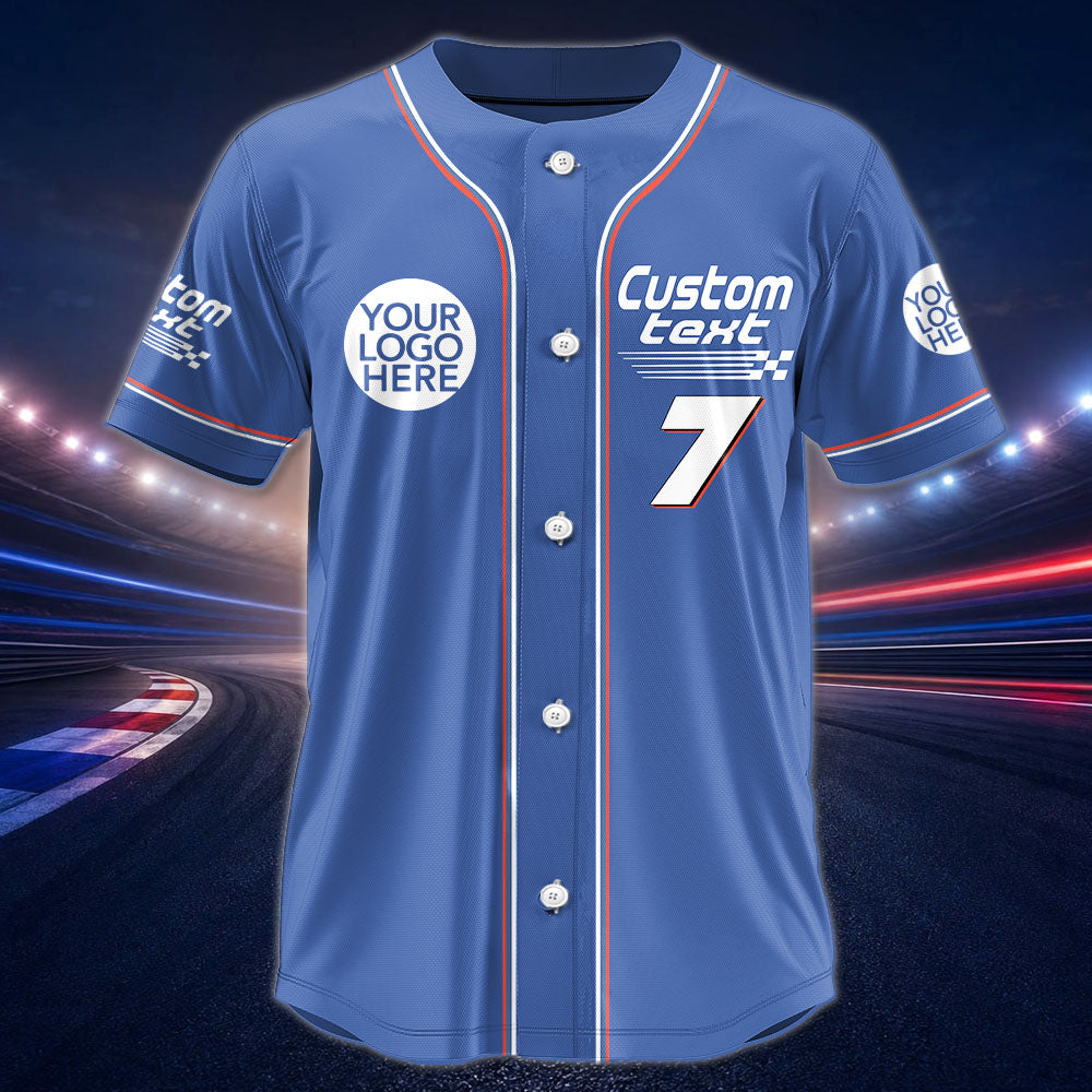 Custom Photo Race Car Baseball Jersey - Personalized Shirt For Racing Fan A2110 Pt99