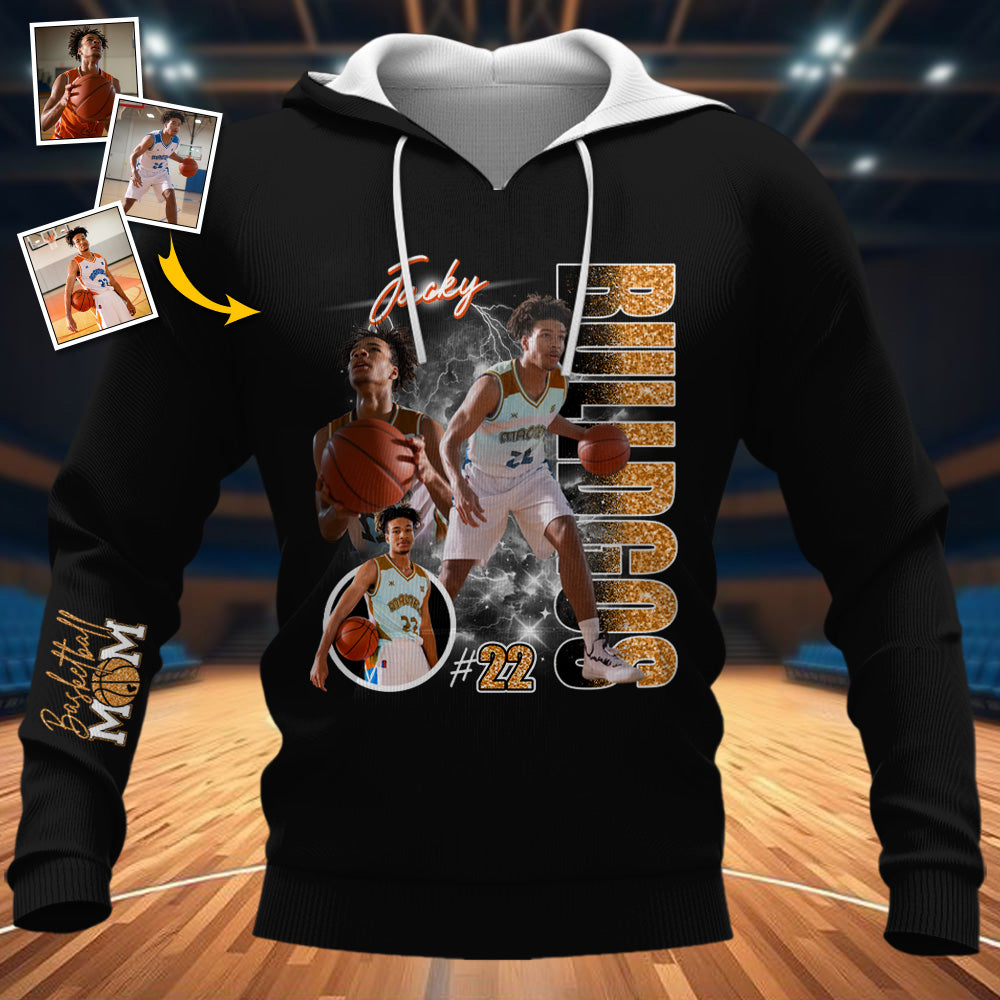 Custom Photo Basketball Player Shirt - Personalized Team Name School Name - Basketball Mom/Dad/Family Shirt A2110