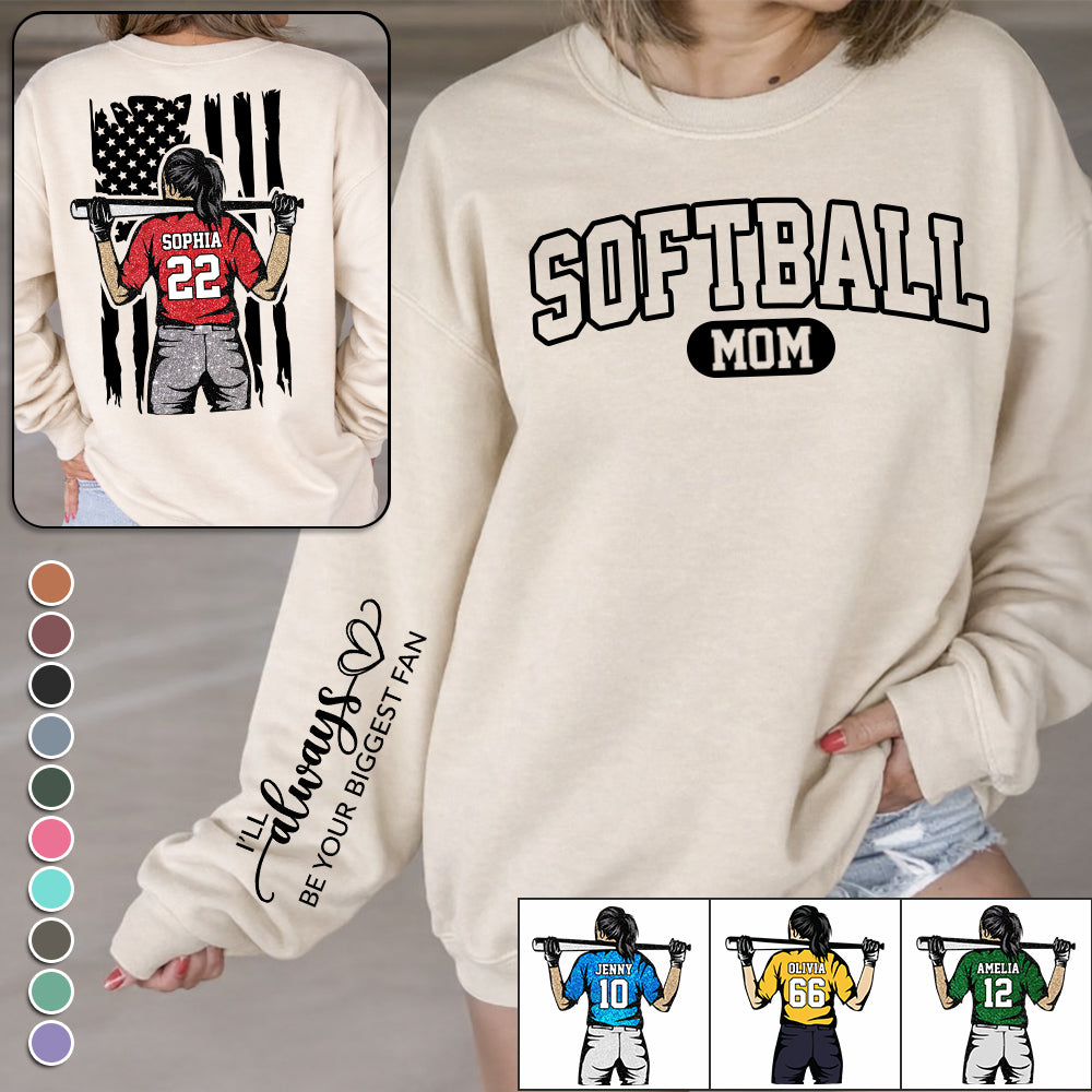 Softball Mom - I Will Always Be Your Biggest Fan - Personalized Shirt For Basketball Family NA02 Hv01