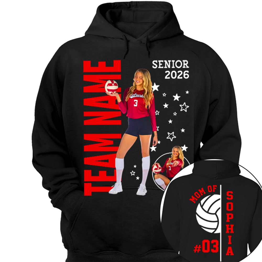 Custom Volleyball Mom Shirt, Personalized Photo TShirt, Volleyball Season Game Day Tops NA04