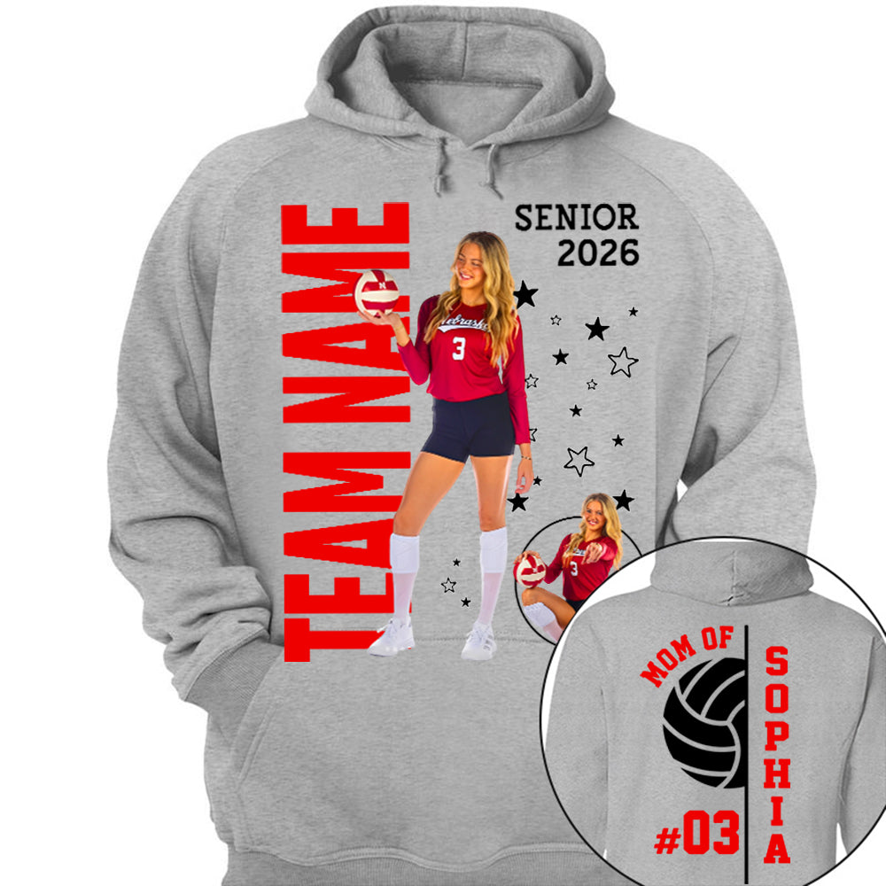 Custom Volleyball Mom Shirt, Personalized Photo TShirt, Volleyball Season Game Day Tops NA04