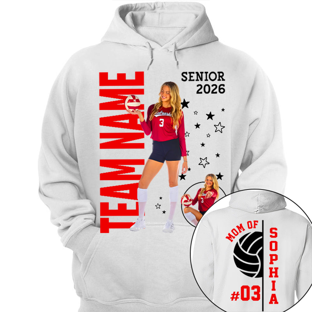 Custom Volleyball Mom Shirt, Personalized Photo TShirt, Volleyball Season Game Day Tops NA04