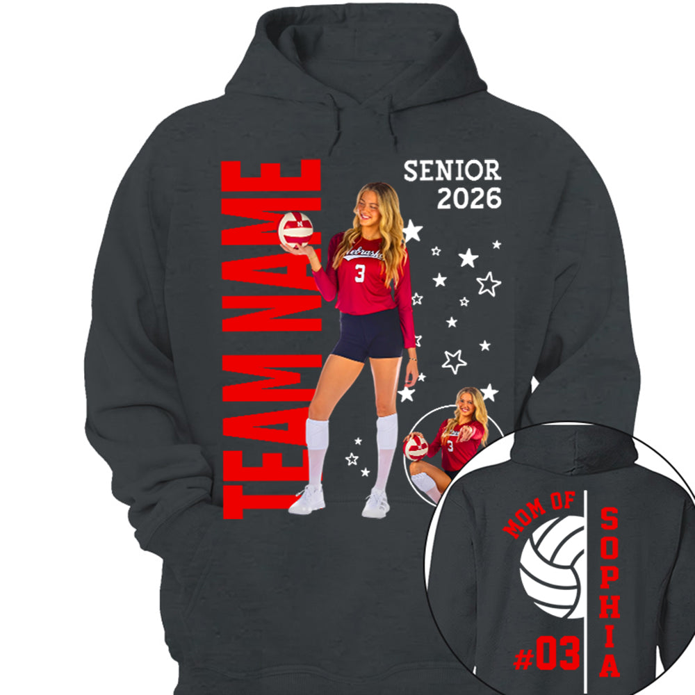 Custom Volleyball Mom Shirt, Personalized Photo TShirt, Volleyball Season Game Day Tops NA04